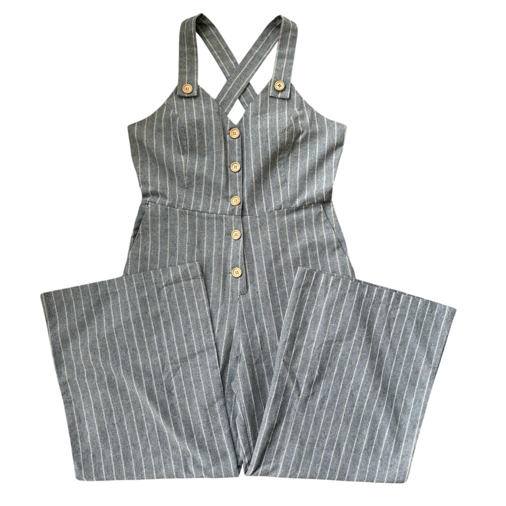 Laffaire Linen Overall Jumpsuit Size Large - Picture 3 of 11